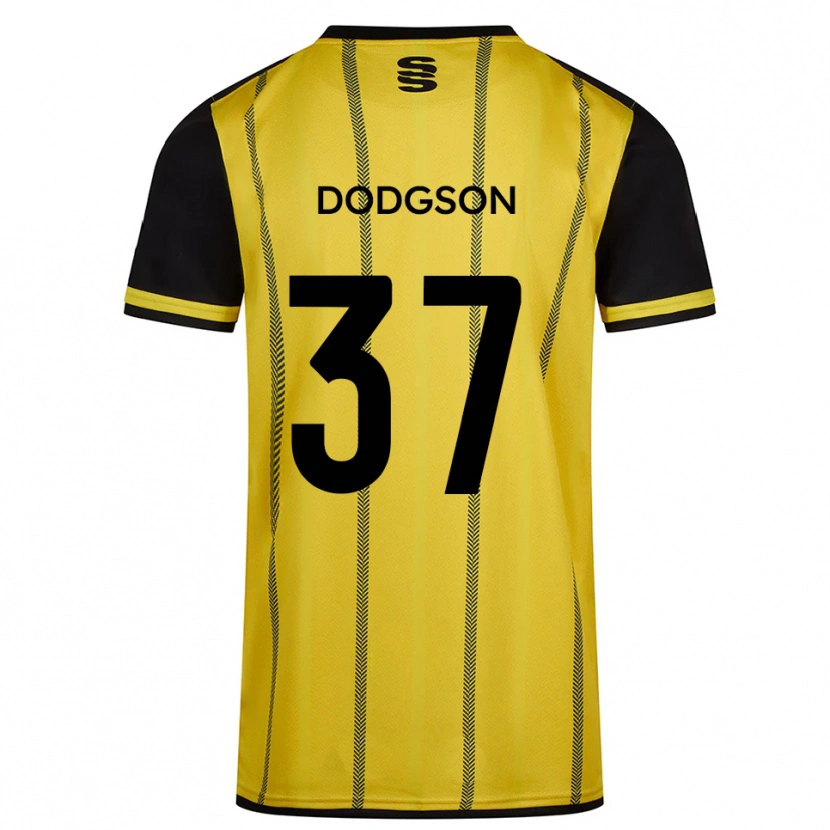 Danxen Kvinder Ewan Dodgson #37 Gul Sort Udebane Spillertrøjer 2025/26 Trøje T-Shirt