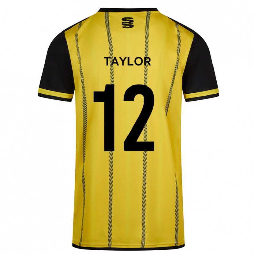 Danxen Kvinder Max Taylor #12 Gul Sort Udebane Spillertrøjer 2025/26 Trøje T-Shirt