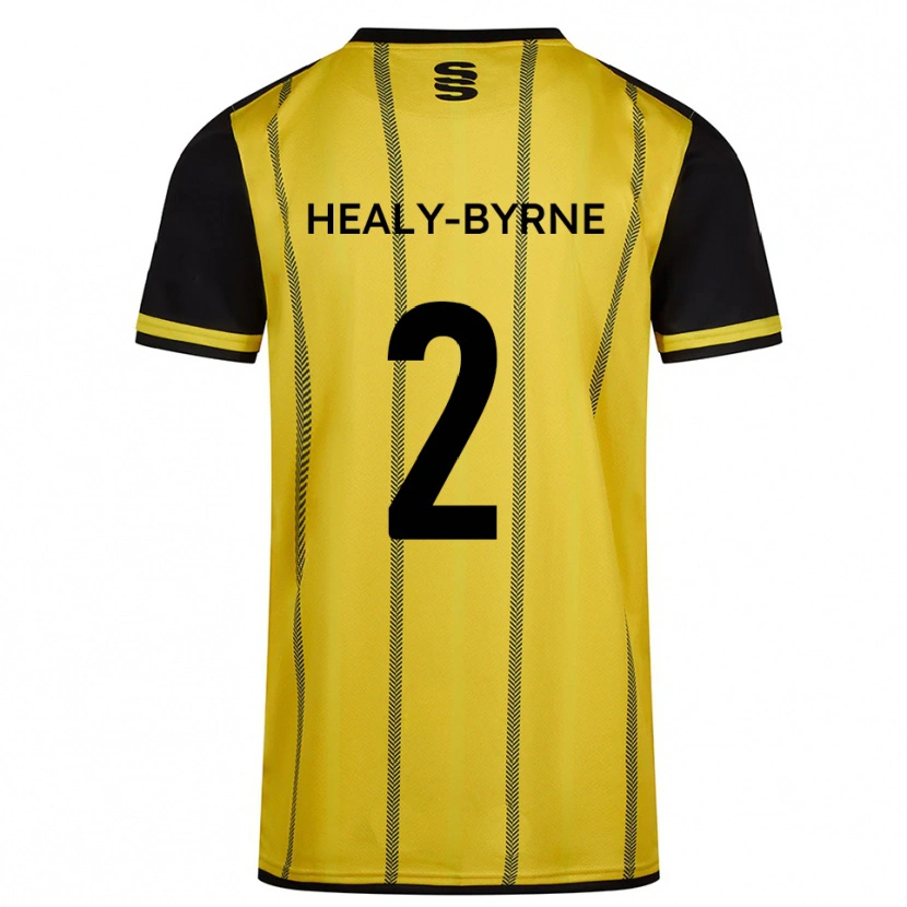Danxen Kvinder Alex Healy-Byrne #2 Gul Sort Udebane Spillertrøjer 2025/26 Trøje T-Shirt