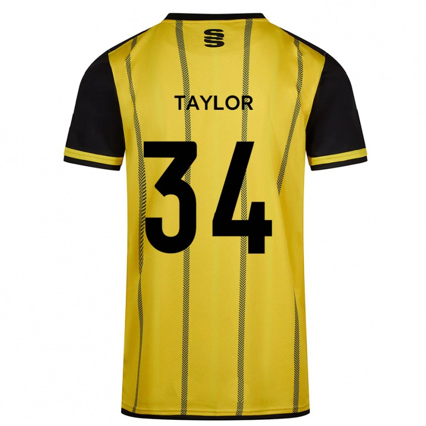 Danxen Kvinder James Taylor #34 Gul Sort Udebane Spillertrøjer 2025/26 Trøje T-Shirt