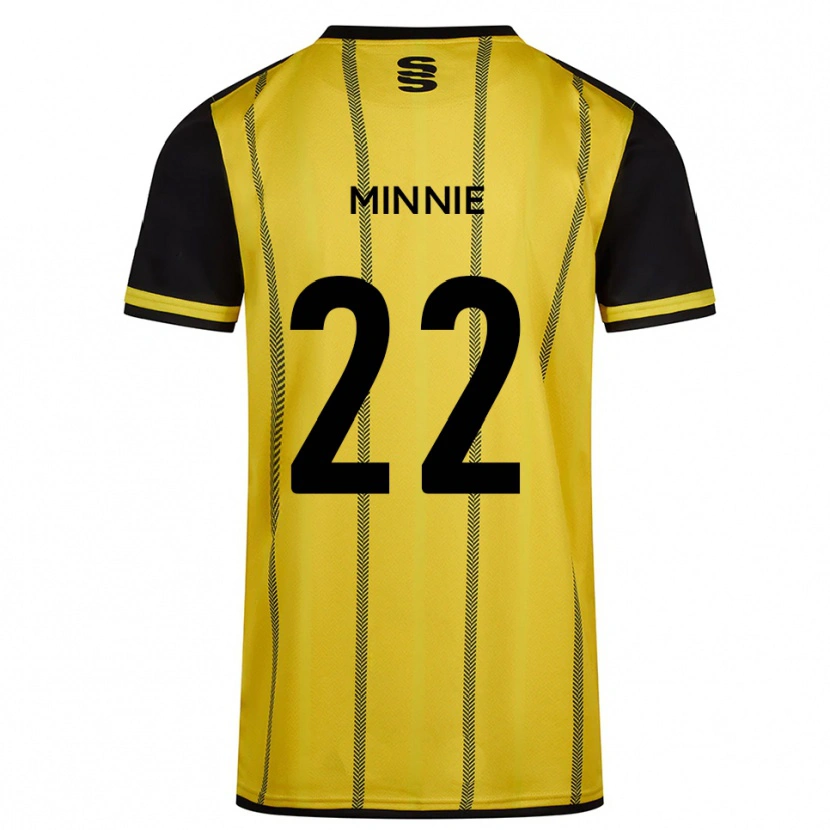 Danxen Kvinder Minnie Rogers #22 Gul Sort Udebane Spillertrøjer 2025/26 Trøje T-Shirt
