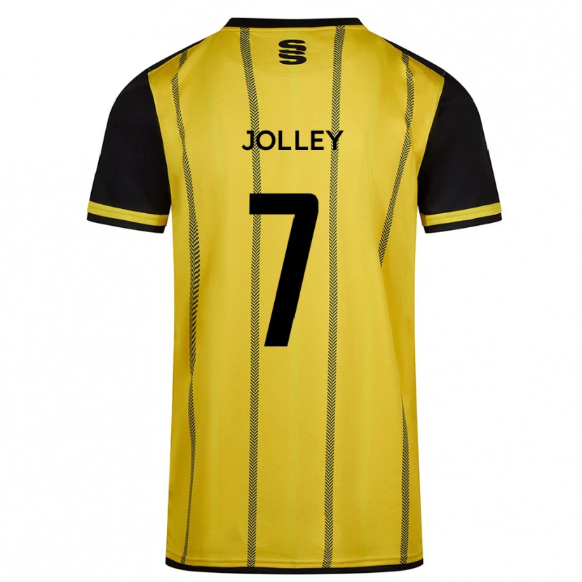 Danxen Kvinder Charlie Jolley #7 Gul Sort Udebane Spillertrøjer 2025/26 Trøje T-Shirt