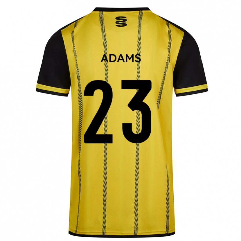 Danxen Kvinder Ellie Adams #23 Gul Sort Udebane Spillertrøjer 2025/26 Trøje T-Shirt
