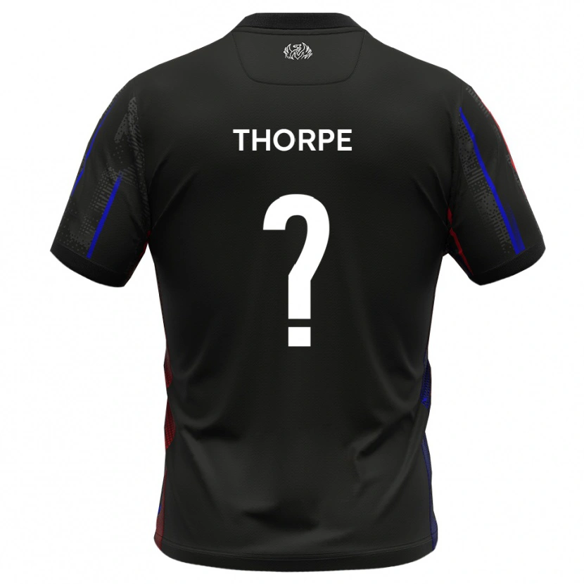 Danxen Kvinder Harry Thorpe #0 Sort Rød Udebane Spillertrøjer 2025/26 Trøje T-Shirt