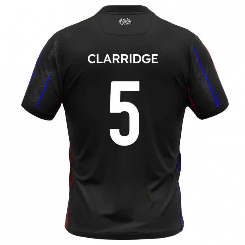 Danxen Kvinder James Clarridge #5 Sort Rød Udebane Spillertrøjer 2025/26 Trøje T-Shirt