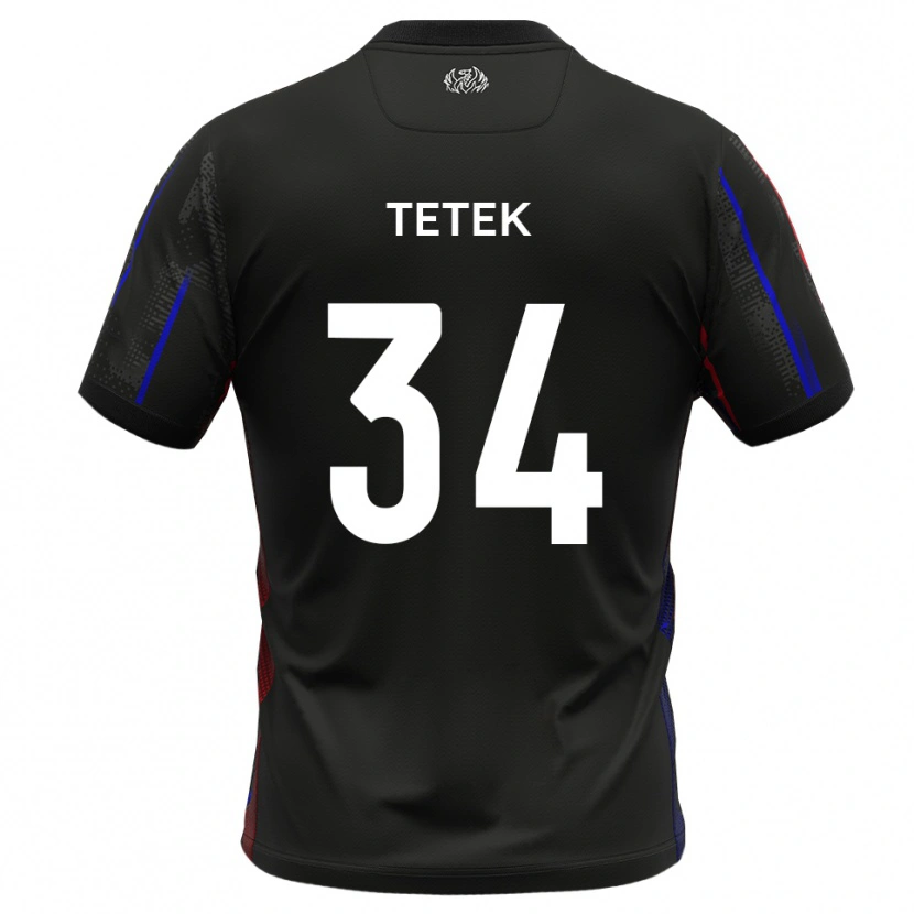Danxen Kvinder Dejan Tetek #34 Sort Rød Udebane Spillertrøjer 2025/26 Trøje T-Shirt