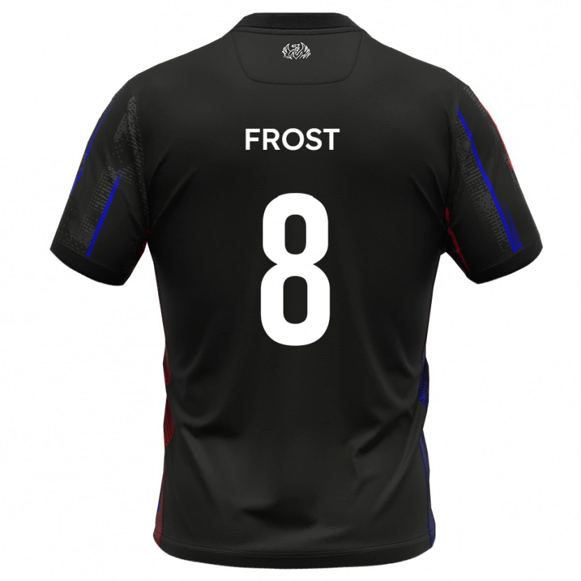 Danxen Kvinder Tyler Frost #8 Sort Rød Udebane Spillertrøjer 2025/26 Trøje T-Shirt