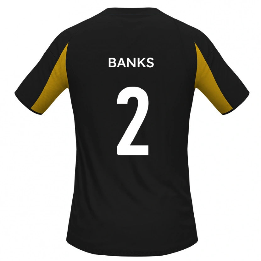 Danxen Kvinder Lewis Banks #2 Sort Gul Udebane Spillertrøjer 2025/26 Trøje T-Shirt