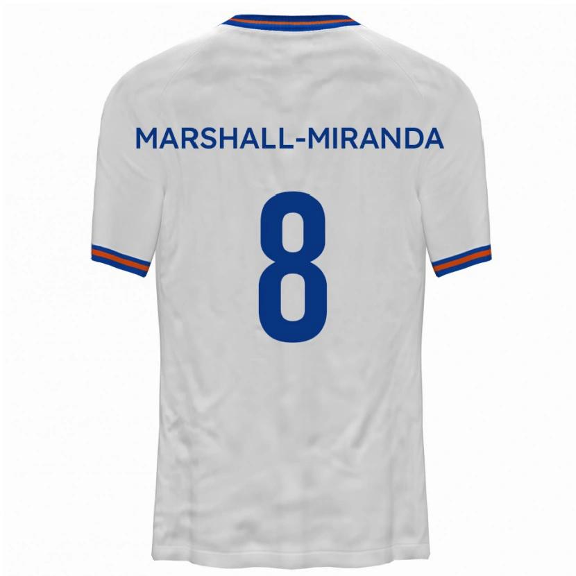 Danxen Kvinder Marley Marshall-Miranda #8 Hvid Blå Udebane Spillertrøjer 2025/26 Trøje T-Shirt