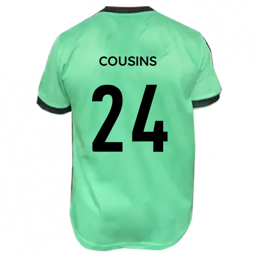 Danxen Kvinder Jordan Cousins #24 Turkis Sort Udebane Spillertrøjer 2025/26 Trøje T-Shirt