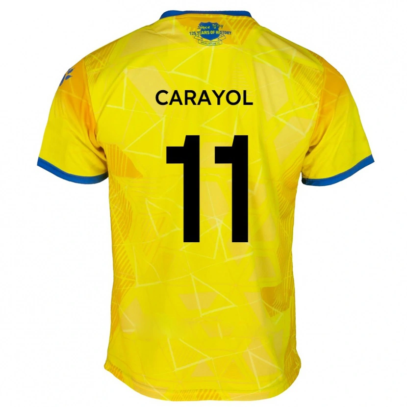 Danxen Kvinder Mustapha Carayol #11 Gul Blå Udebane Spillertrøjer 2025/26 Trøje T-Shirt