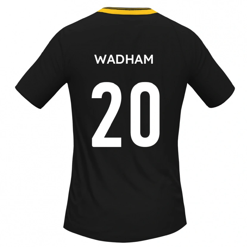 Danxen Kvinder Jack Wadham #20 Sort Gul Udebane Spillertrøjer 2025/26 Trøje T-Shirt