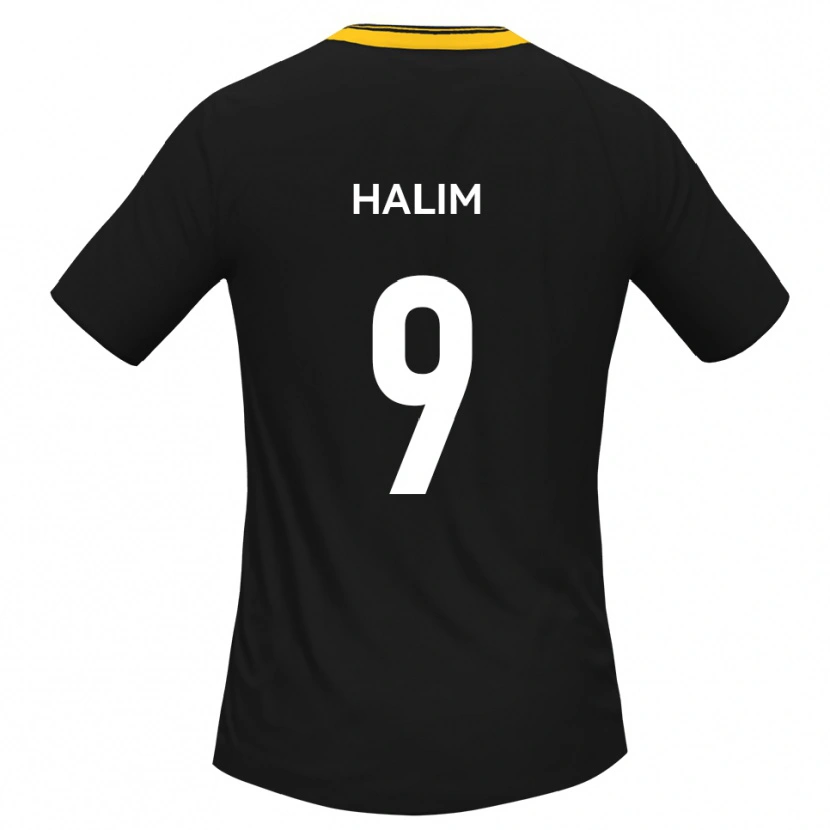 Danxen Kvinder Mehmet Halim #9 Sort Gul Udebane Spillertrøjer 2025/26 Trøje T-Shirt