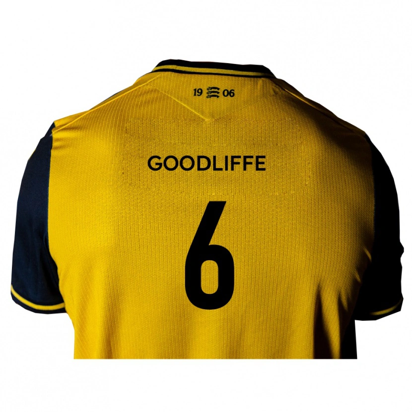Danxen Kvinder Ben Goodliffe #6 Gul Sort Udebane Spillertrøjer 2025/26 Trøje T-Shirt