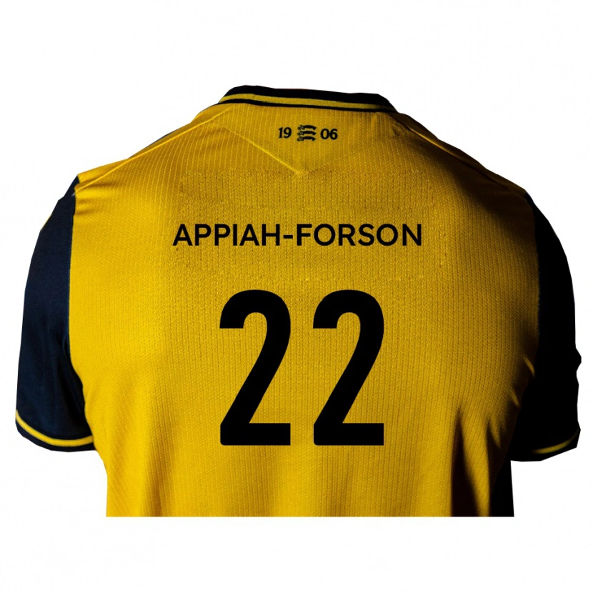 Danxen Kvinder Keenan Appiah-Forson #22 Gul Sort Udebane Spillertrøjer 2025/26 Trøje T-Shirt