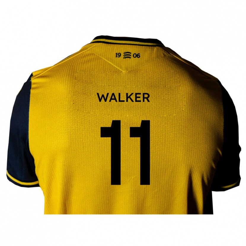 Danxen Kvinder Josh Walker #11 Gul Sort Udebane Spillertrøjer 2025/26 Trøje T-Shirt
