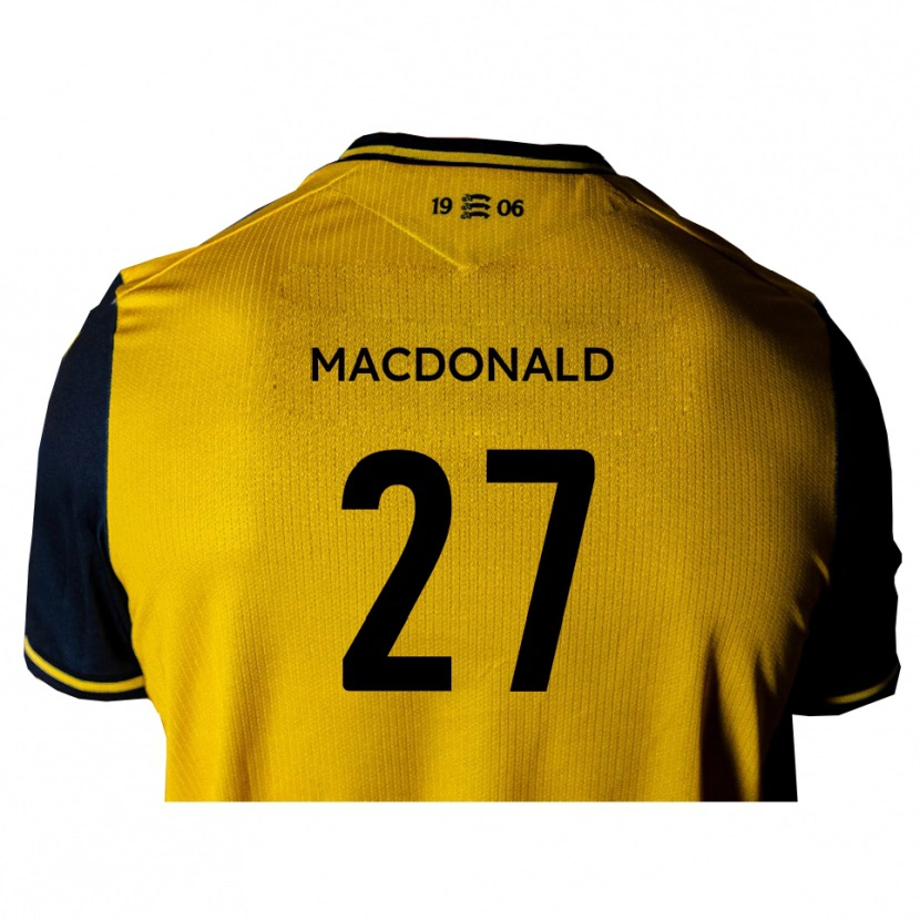 Danxen Kvinder Beau Macdonald #27 Gul Sort Udebane Spillertrøjer 2025/26 Trøje T-Shirt