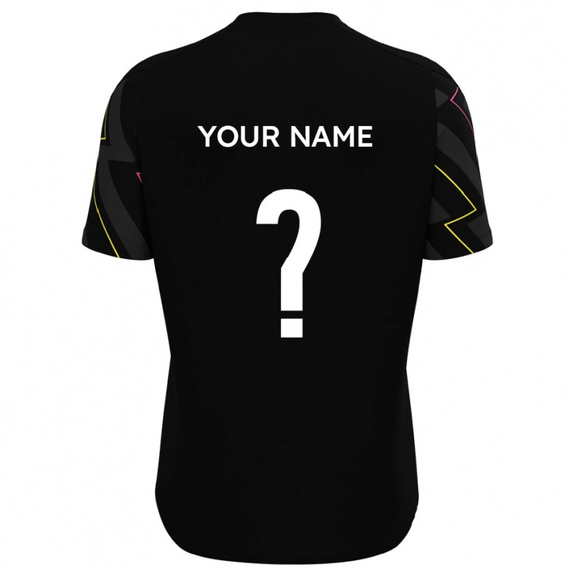 Danxen Kvinder Dit Navn #0 Sort Grå Udebane Spillertrøjer 2025/26 Trøje T-Shirt