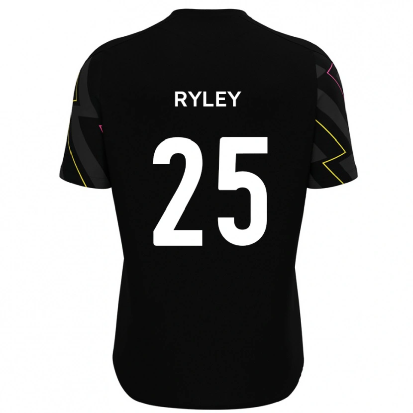 Danxen Kvinder Kian Ryley #25 Sort Grå Udebane Spillertrøjer 2025/26 Trøje T-Shirt