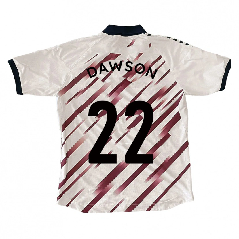 Danxen Kvinder Joey Dawson #22 Hvid Rød Udebane Spillertrøjer 2025/26 Trøje T-Shirt