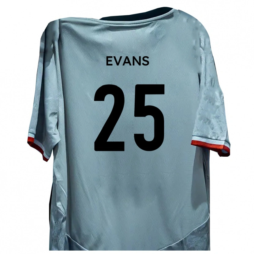 Danxen Kvinder Andy Evans #25 Hvid Sort Udebane Spillertrøjer 2025/26 Trøje T-Shirt