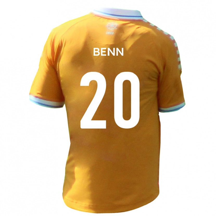 Danxen Kvinder Jay Benn #20 Gul Blå Udebane Spillertrøjer 2025/26 Trøje T-Shirt