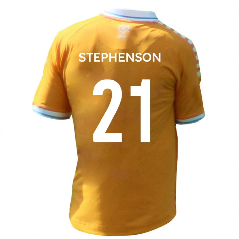 Danxen Kvinder Louis Stephenson #21 Gul Blå Udebane Spillertrøjer 2025/26 Trøje T-Shirt