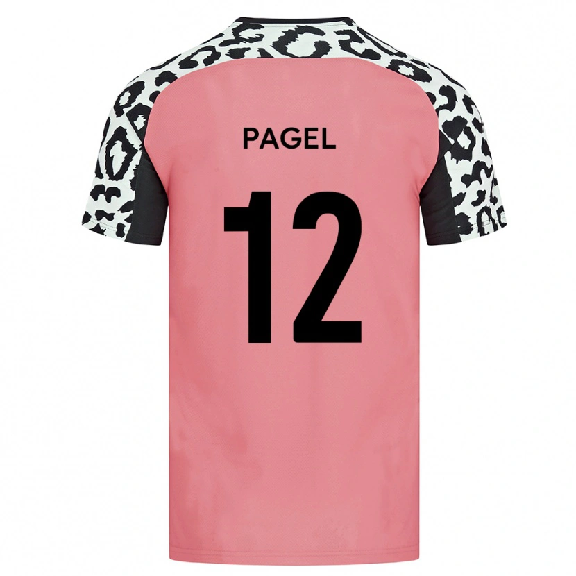 Danxen Kvinder Fiachra Pagel #12 Pink Sort Udebane Spillertrøjer 2025/26 Trøje T-Shirt