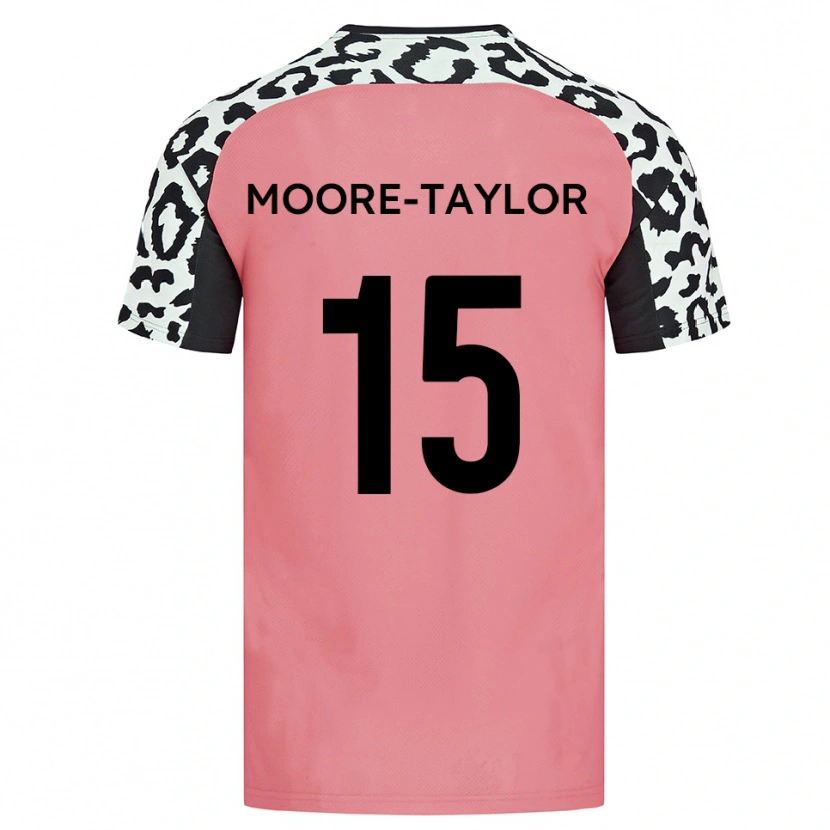 Danxen Kvinder Jordan Moore-Taylor #15 Pink Sort Udebane Spillertrøjer 2025/26 Trøje T-Shirt