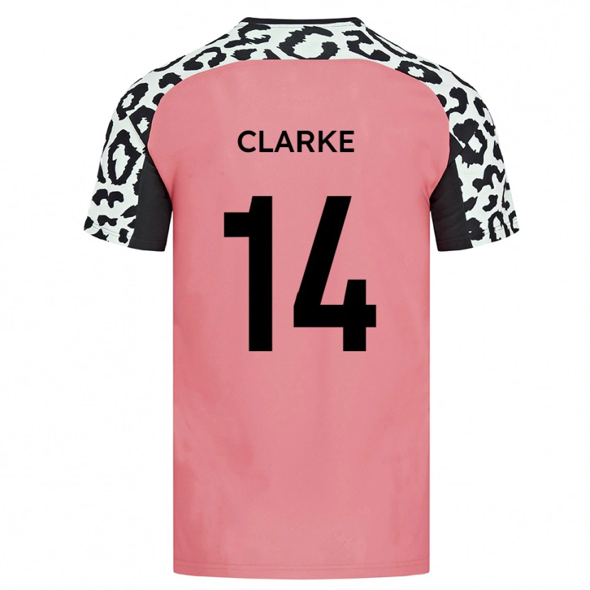 Danxen Kvinder Jayden Clarke #14 Pink Sort Udebane Spillertrøjer 2025/26 Trøje T-Shirt