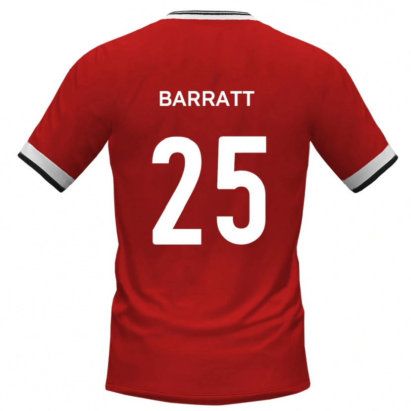 Danxen Kvinder Sam Barratt #25 Hvid Sort Udebane Spillertrøjer 2025/26 Trøje T-Shirt