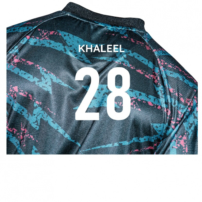 Danxen Kvinder Rafiq Khaleel #28 Sort Marine Udebane Spillertrøjer 2025/26 Trøje T-Shirt