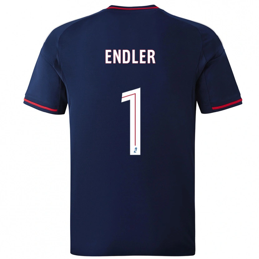 Danxen Kvinder Christiane Endler #1 Marine Rød Udebane Spillertrøjer 2025/26 Trøje T-Shirt