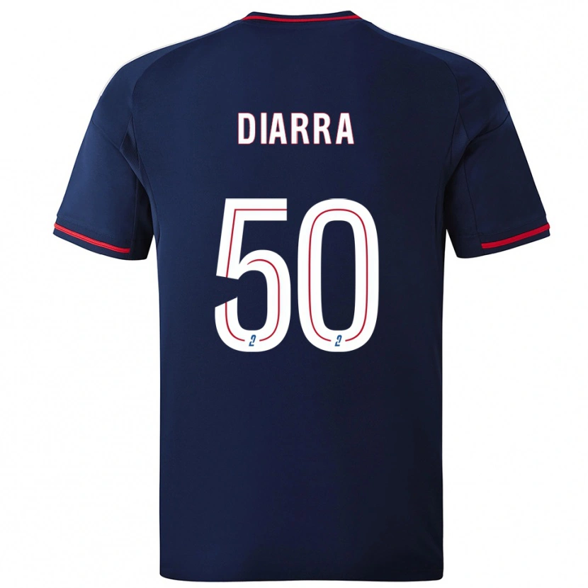Danxen Kvinder Lassine Diarra #50 Marine Rød Udebane Spillertrøjer 2025/26 Trøje T-Shirt