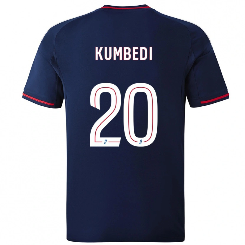 Danxen Kvinder Saël Kumbedi #20 Marine Rød Udebane Spillertrøjer 2025/26 Trøje T-Shirt