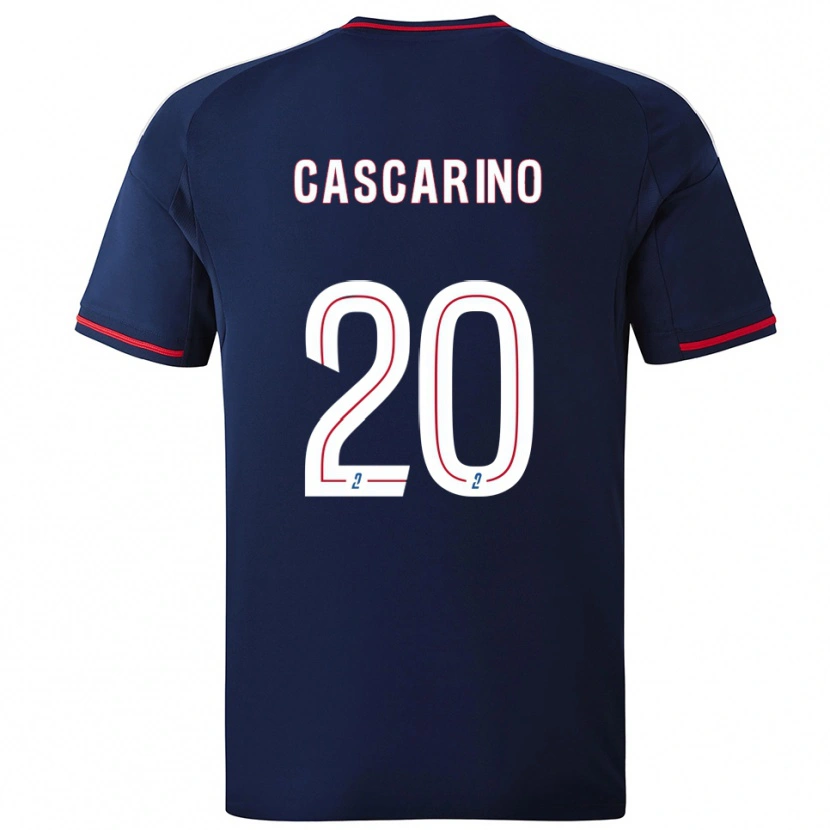 Danxen Kvinder Delphine Cascarino #20 Marine Rød Udebane Spillertrøjer 2025/26 Trøje T-Shirt