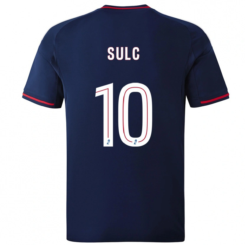 Danxen Kvinder Pavel Sulc #10 Marine Rød Udebane Spillertrøjer 2025/26 Trøje T-Shirt