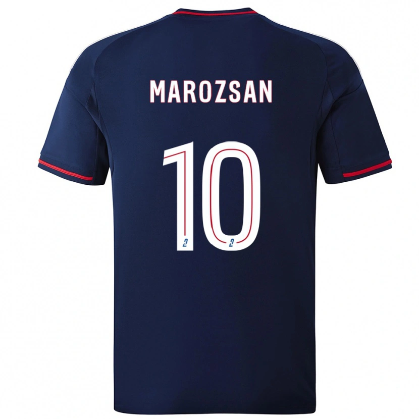 Danxen Kvinder Dzsenifer Marozsan #10 Marine Rød Udebane Spillertrøjer 2025/26 Trøje T-Shirt