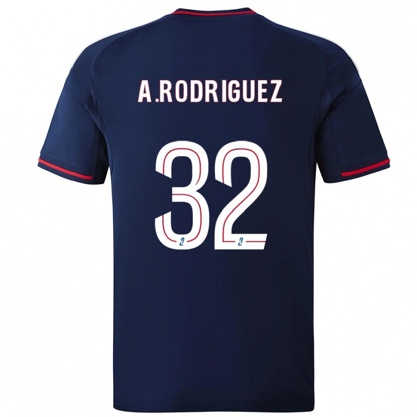 Danxen Kvinder Alejandro Gomes Rodríguez #32 Marine Rød Udebane Spillertrøjer 2025/26 Trøje T-Shirt