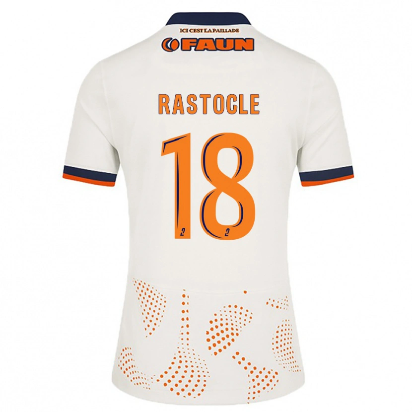 Danxen Kvinder Jade Rastocle #18 Hvid Orange Udebane Spillertrøjer 2025/26 Trøje T-Shirt