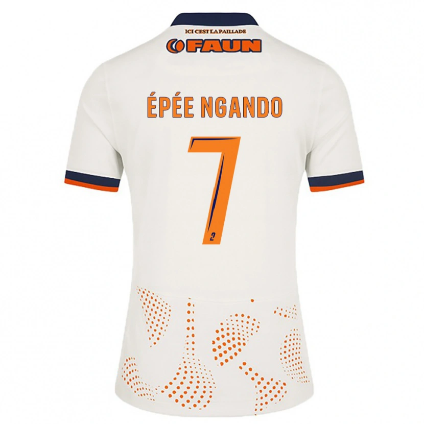 Danxen Kvinder Pierre Épée Ngando #7 Hvid Orange Udebane Spillertrøjer 2025/26 Trøje T-Shirt