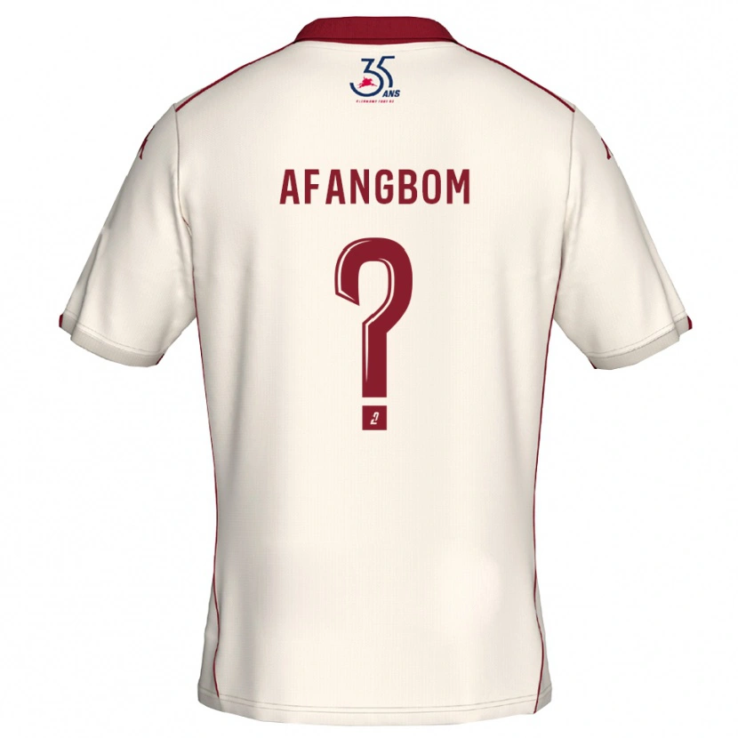 Danxen Kvinder Adelino Afangbom #0 Hvid Burgundy Udebane Spillertrøjer 2025/26 Trøje T-Shirt