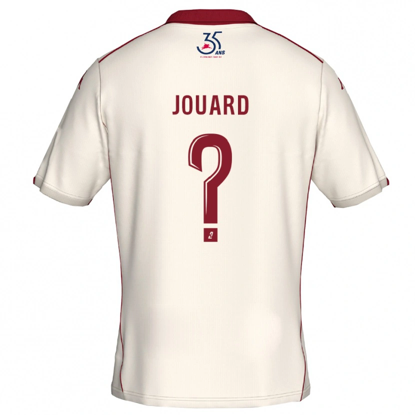 Danxen Kvinder Dylan Jouard #0 Hvid Burgundy Udebane Spillertrøjer 2025/26 Trøje T-Shirt