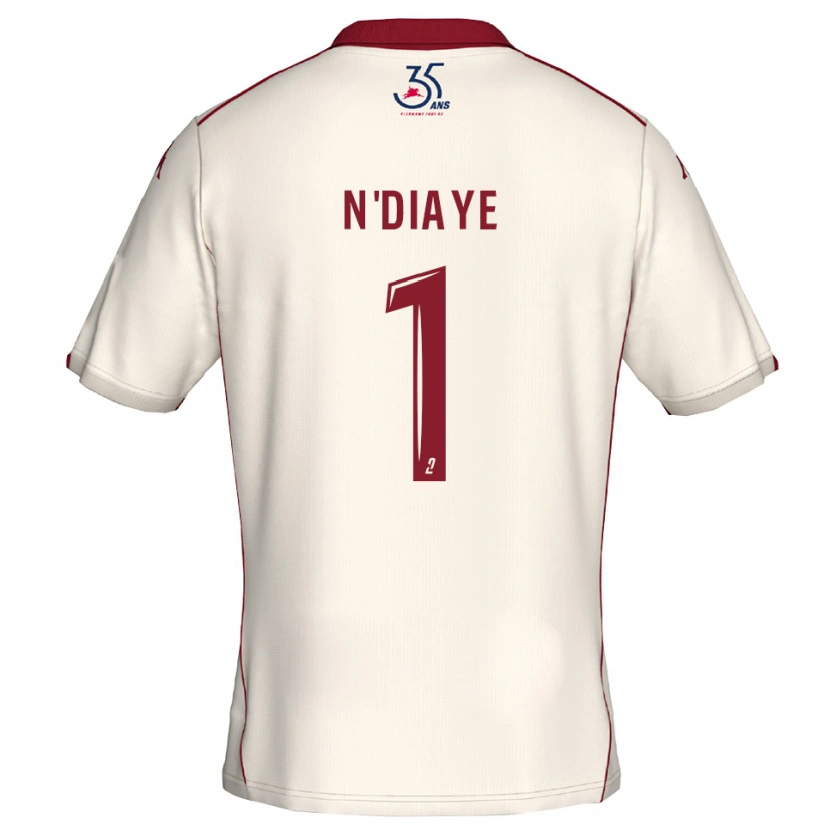 Danxen Kvinder Massamba N'diaye #1 Hvid Burgundy Udebane Spillertrøjer 2025/26 Trøje T-Shirt