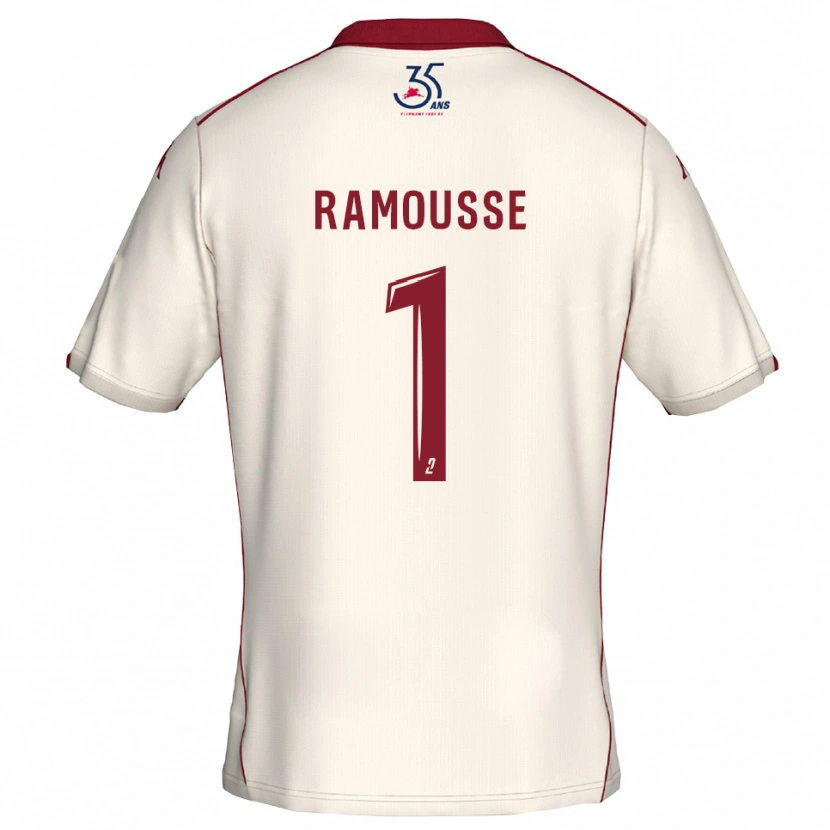 Danxen Kvinder Théo Ramousse #1 Hvid Burgundy Udebane Spillertrøjer 2025/26 Trøje T-Shirt