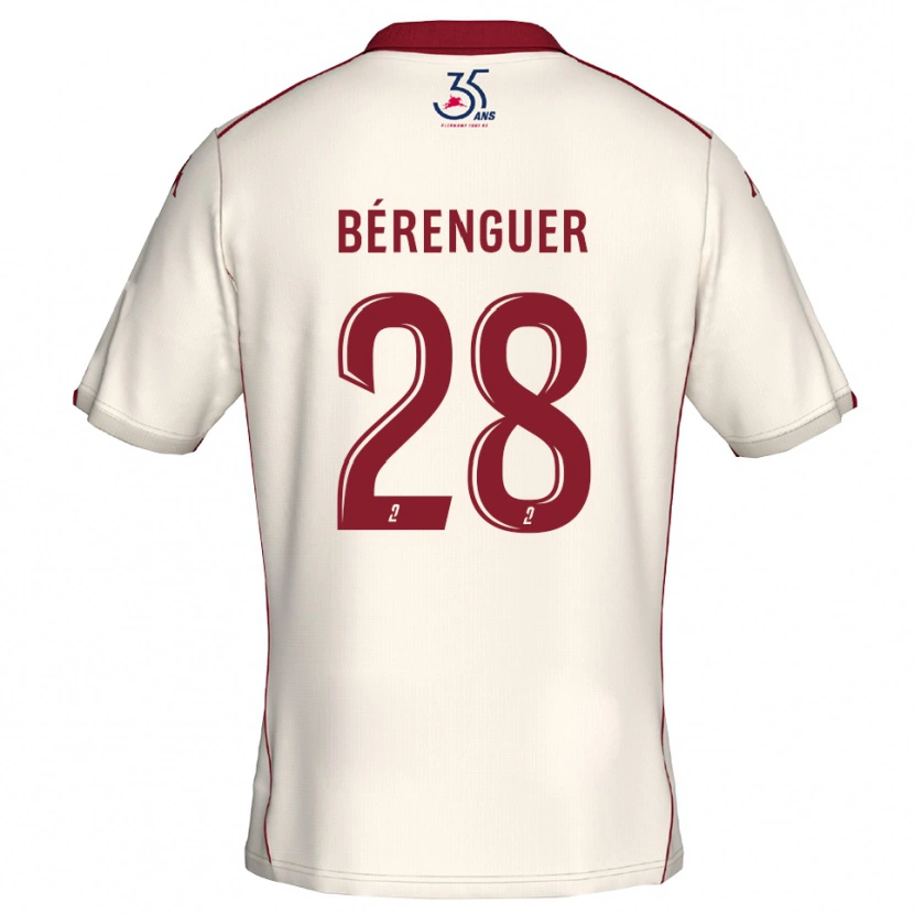 Danxen Kvinder Camille Bérenguer #28 Hvid Burgundy Udebane Spillertrøjer 2025/26 Trøje T-Shirt