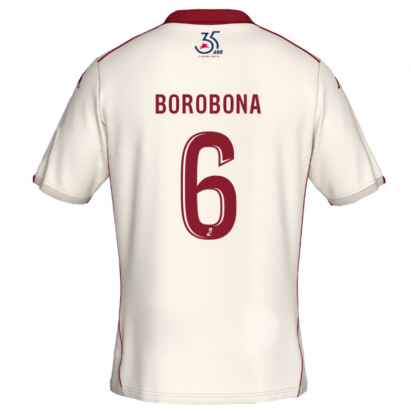 Danxen Kvinder Uchaël Borobona #6 Hvid Burgundy Udebane Spillertrøjer 2025/26 Trøje T-Shirt