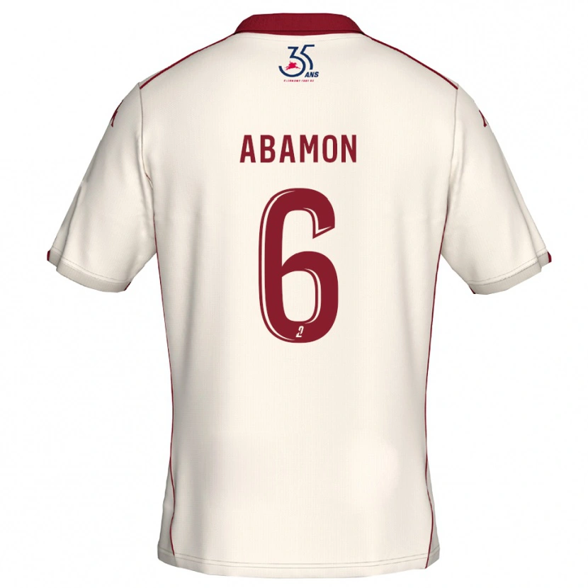 Danxen Kvinder Noélie Abamon #6 Hvid Burgundy Udebane Spillertrøjer 2025/26 Trøje T-Shirt