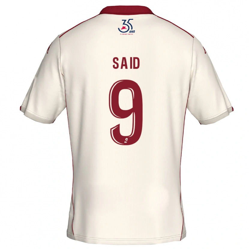 Danxen Kvinder Amine Saïd #9 Hvid Burgundy Udebane Spillertrøjer 2025/26 Trøje T-Shirt