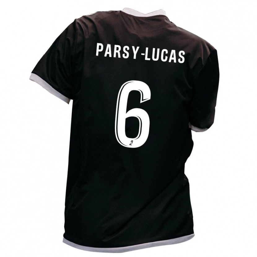 Danxen Kvinder Andréa Parsy-Lucas #6 Sort Guld Udebane Spillertrøjer 2025/26 Trøje T-Shirt